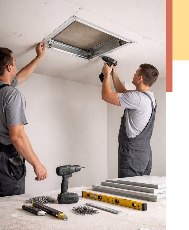 Установка люка в потолок ГКЛ в Шебекино от 2545 руб. под ключ | ОТДЕЛОЧНИК-Шбк