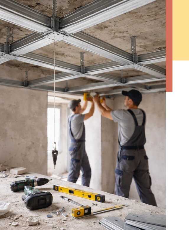 Монтаж каркаса потолка из профиля в Шебекино от 4581 руб. — услуги ОТДЕЛОЧНИК-Шбк