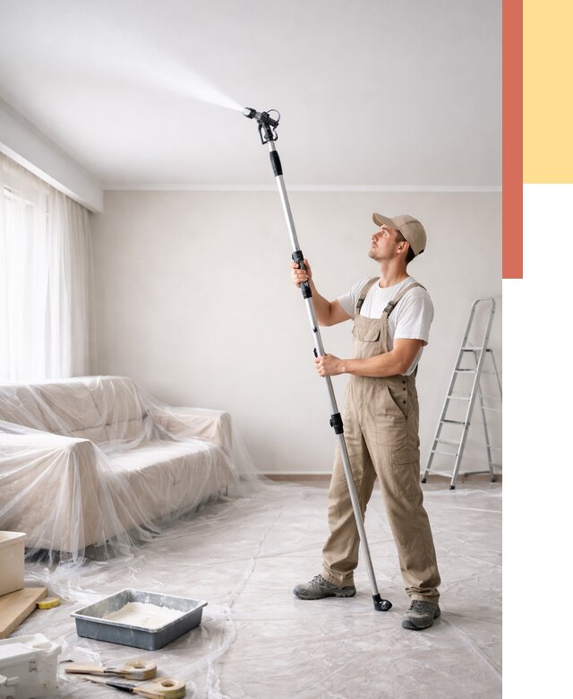 Покраска потолка краскопультом в Шебекино от 4581 руб. быстро и недорого | ОТДЕЛОЧНИК-Шбк