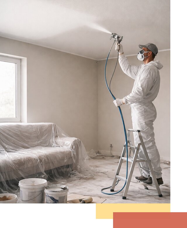 Покраска потолка краскопультом в Шебекино быстро и качественно