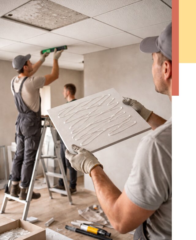 Монтаж потолочной плитки в Шебекино от 4581 руб. — быстро и недорого | ОТДЕЛОЧНИК-Шбк