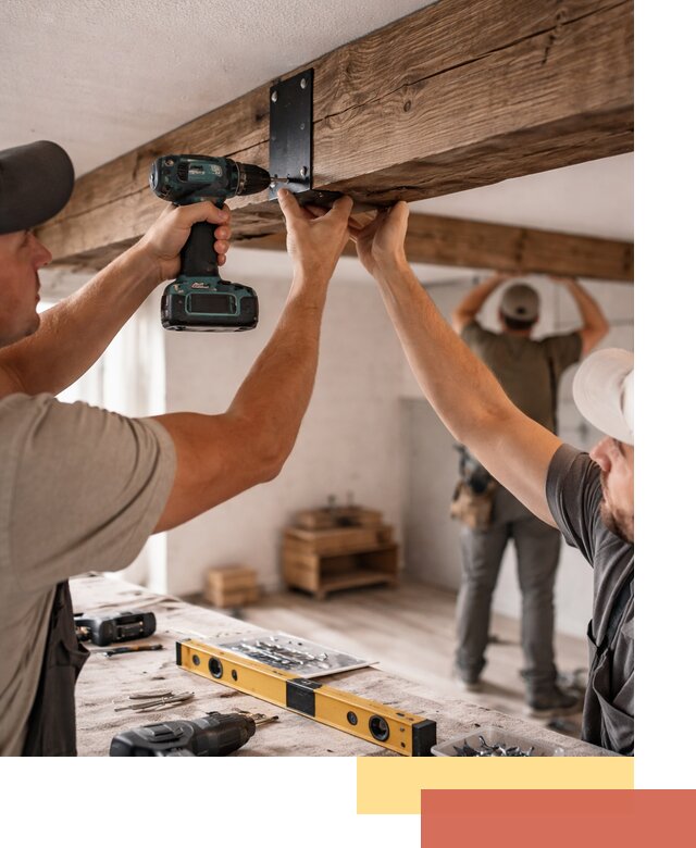 Монтаж декоративных потолочных балок в Шебекино