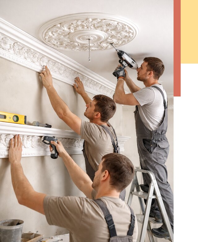 Монтаж лепнины на потолок в Шебекино от 3258 руб. быстро и недорого | ОТДЕЛОЧНИК-Шбк