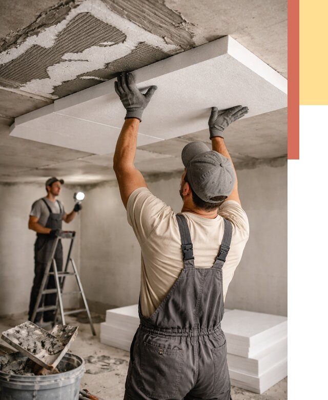 Утепление потолка пенопластом в Шебекино от 4581 руб/м2 — недорого и быстро | ОТДЕЛОЧНИК-Шбк