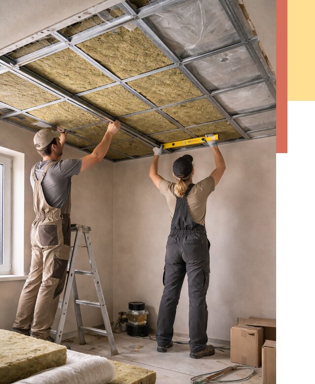 Шумоизоляция потолка в Шебекино от 1273 руб. под ключ — услуги ОТДЕЛОЧНИК-Шбк